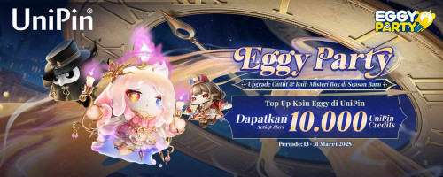 [Season Baru – Maret 2025] Top Up Eggy Coins & Dapatkan Cashback 10.000 UniPin Credits Setiap Hari